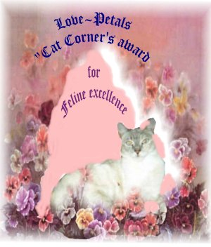 Love Petals Cat Corner Award for Feline Excellence