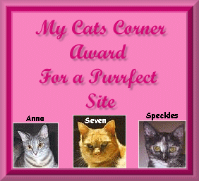 My Cats Corner Award for a Purrfect Site